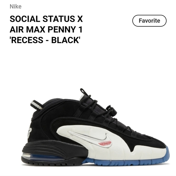 NWT Men's Nike Air Max Penny 1 Black and White Sneakers